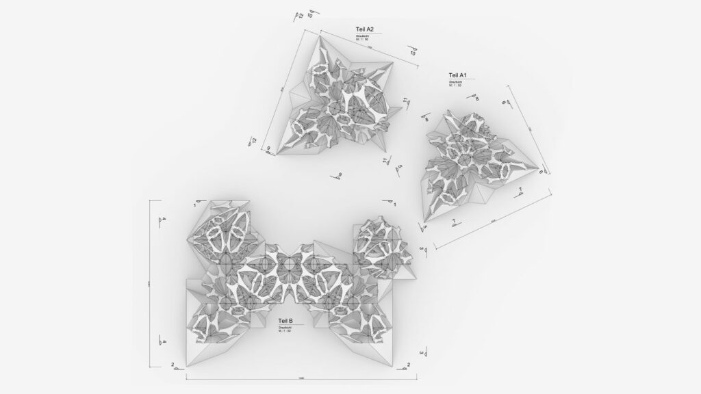 plan d'une installation bois dans un hall